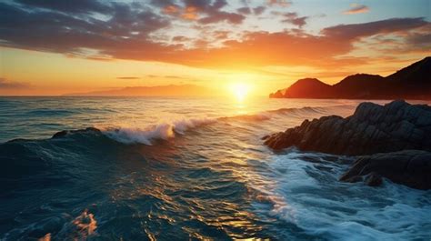 Premium AI Image | A sunset on a boat with a view of the ocean and ...