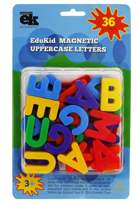 EduKid Toys 36 MAGNETIC UPPERCASE ALPHABET LETTERS (Blister Card ...