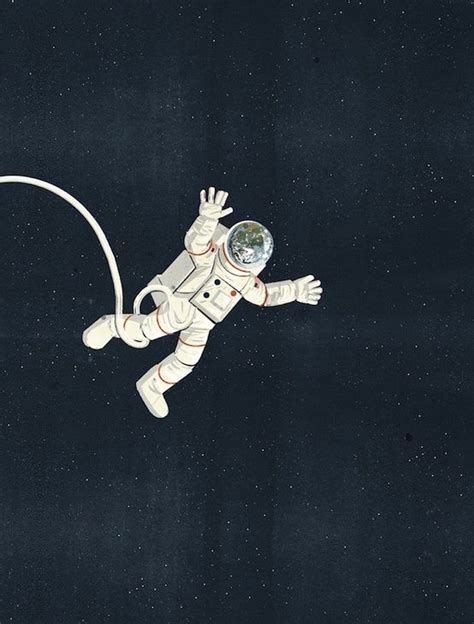 Astronauts Floating In Space Drawing