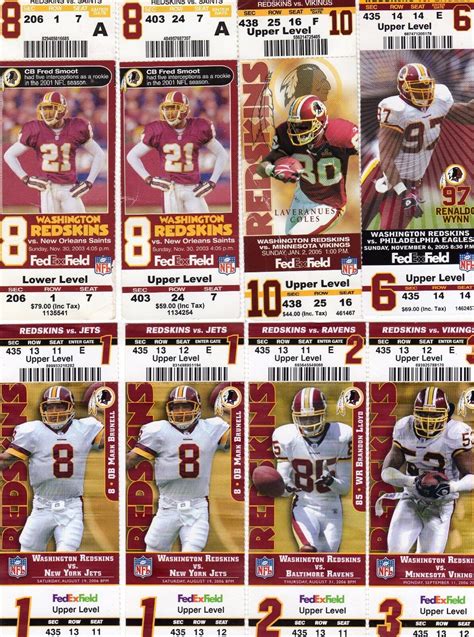 2003-2008 WASHINGTON REDSKINS FULL TICKET STUBS COWBOYS BEARS EAGLES - PICK ONE | eBay