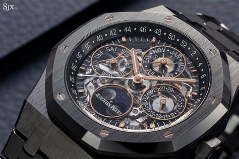 Up Close: Audemars Piguet Royal Oak Perpetual Calendar Openworked in Black Ceramic | SJX Watches