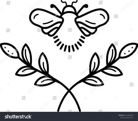 Bee Tattoo Line Art Icon Stock Vector (Royalty Free) 1624780423 ...