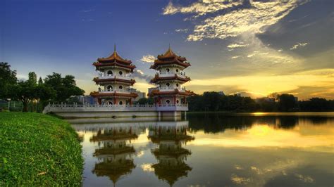 Wallpaper 1920x1080 Full HD 1080p 1080i city, china, water, grass Background Download Widescreen ...