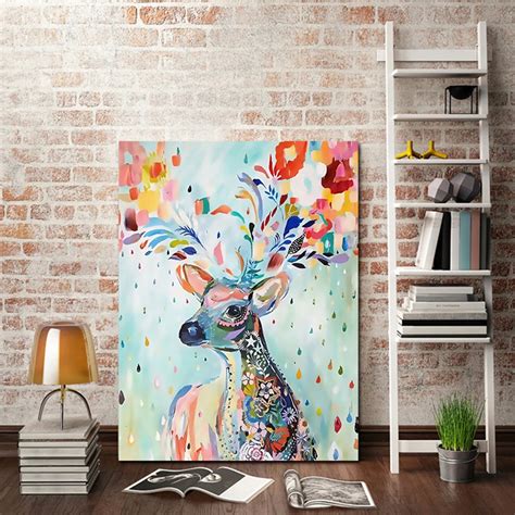 Novel 29.7 x 42cm A3 Abstract Wapiti Art Painting Unframed Canvas Wall ...