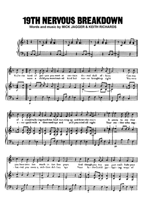 19TH NERVOUS BREAKDOWN Piano Sheet music | Easy Sheet Music