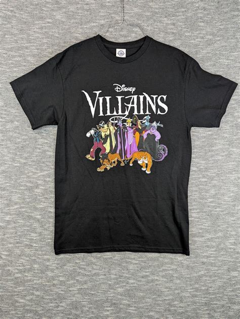 Vintage Disney Villains T Shirt Black Graphic Print - Gem