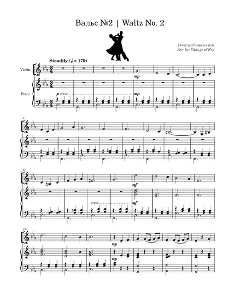 Download and print in PDF or MIDI free sheet music for Waltz No. 2 by Dmitri Shostakovich ...