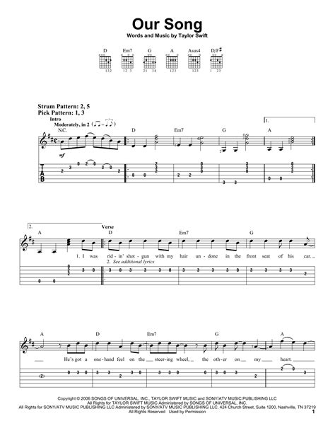 Our Song by Taylor Swift - Easy Guitar Tab - Guitar Instructor