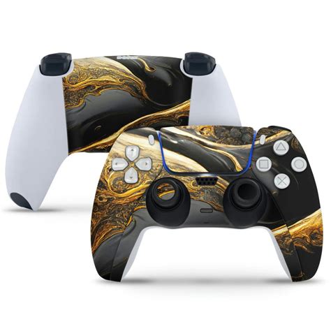 PlayStation 5 Controller Skin - Golden Black Lava Design – SkinsLegend