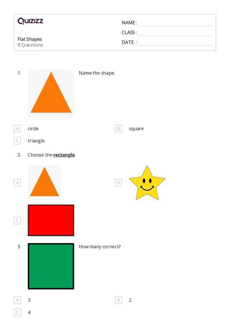 50+ Flat Shapes worksheets for 1st Grade on Quizizz | Free & Printable