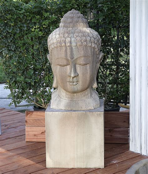 Buddha Head Statue - Ancient Garden Statuary