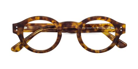 Tortoise Keyhole Bridge Retro-Vintage Round Eyeglasses - Pine