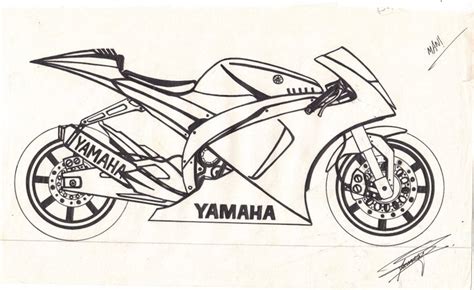 Sketch Of Yamaha Bike - Desi Painters