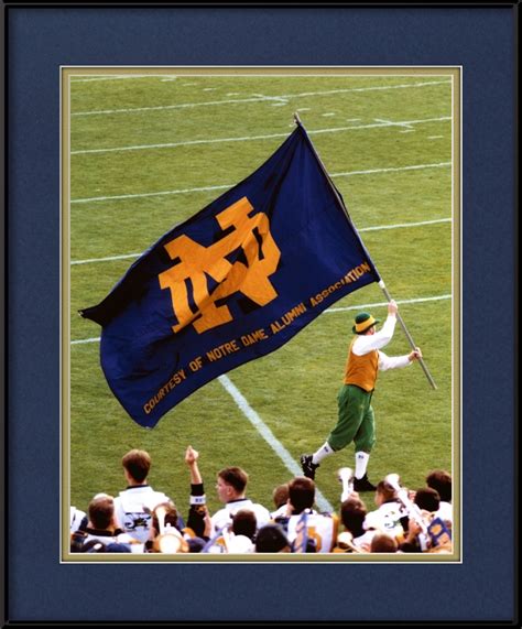 Notre Dame Mascot & Flag | Big 10 Football Framed Print