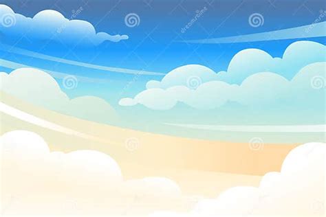 Dawn Sky with Clounds Background Daytime Vector Wide Horizontal Illustration Stock Vector ...