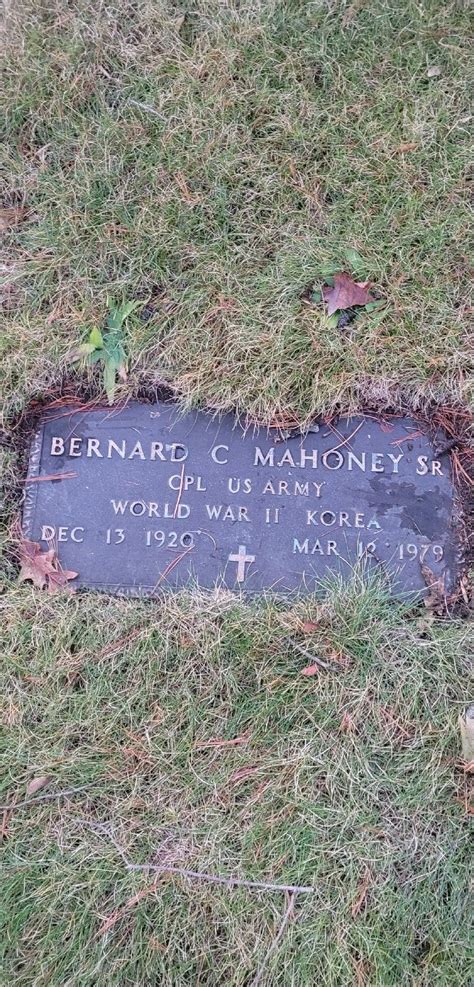 Bernard C. Mahoney (1920-1979) - Find a Grave Memorial