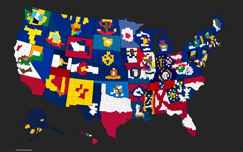 US State Flags Made Out Of Their County Lines - Maps on the Web