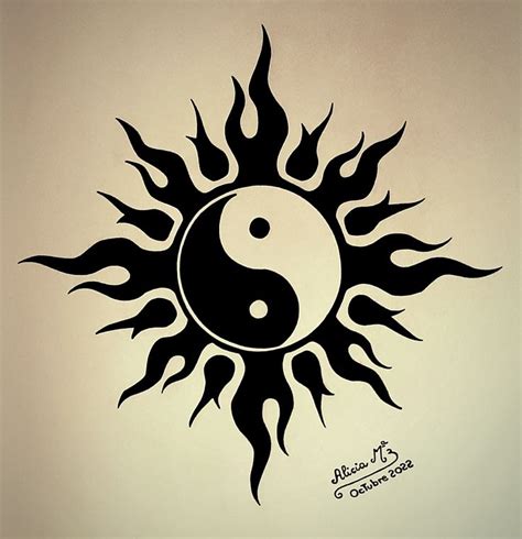 TATTOO Yin Yang ☯️ | Arte en lienzo de bricolaje, Tatuaje de sol, Arte del zodiaco