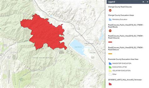 Riverside Fire Evacuation Map