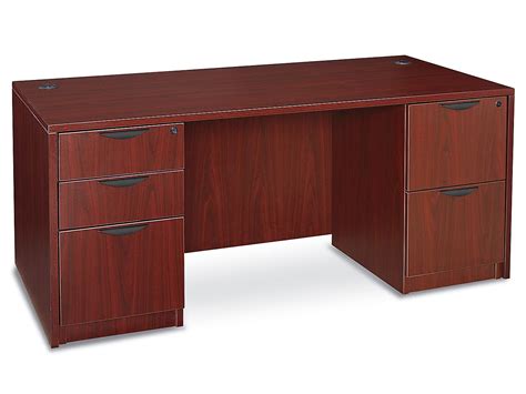 Classic Office Desk - 66 x 30", Mahogany H-5679 - Uline