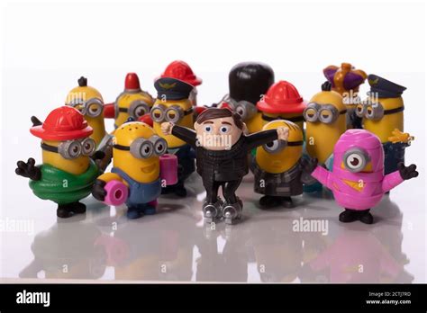 LA, USA - August 17, 2020: Minions and young Felonius Gru toys, white background Stock Photo - Alamy