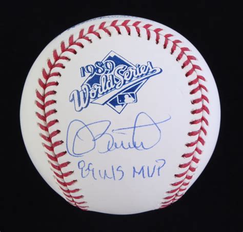 Dave Stewart Signed 1989 World Series Logo Baseball Inscribed "89 WS ...