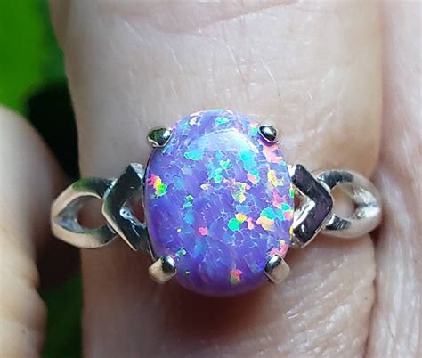 Lavender Purple Opal Ring 925 Sterling Silver Ring Size 5.5 - Etsy