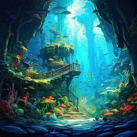 Premium Photo | Fantasy world under water