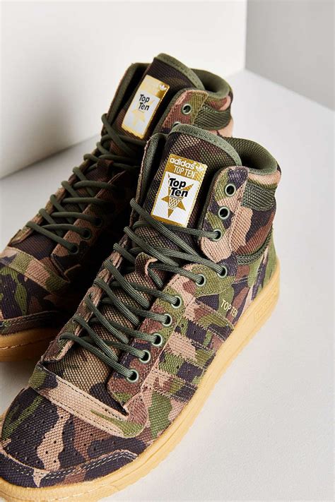 adidas Originals Camo Top Ten Hi Sneaker | Camo shoes, Adidas shoes women, Sneakers men fashion