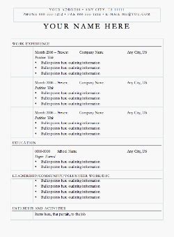 Resume Format For Freshers Doc Download