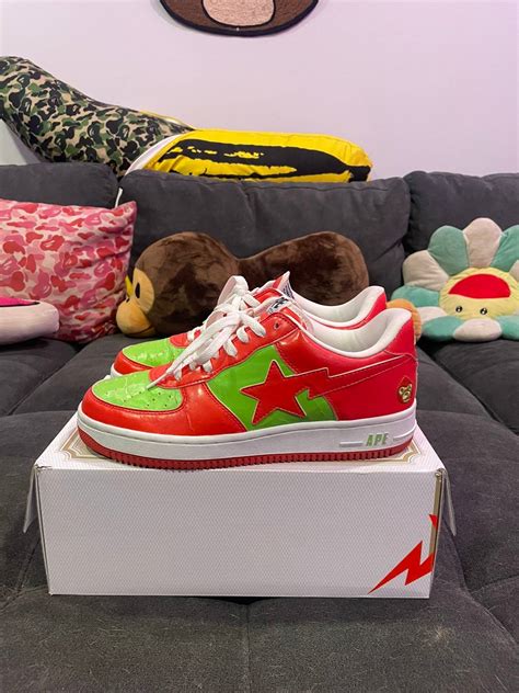 Bape Red Green Nigo Era Bapesta | Grailed