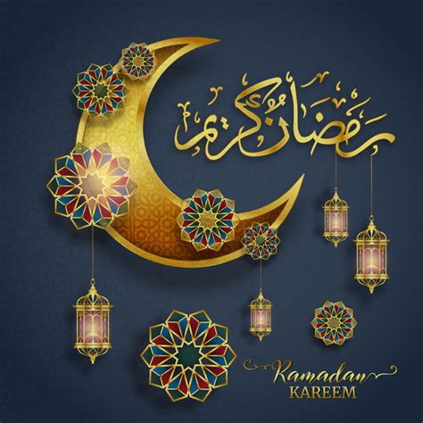 Ramadan Kareem Greeting Card With Hanging Lantern Design Translation Of Text Ramadan Kareem ...