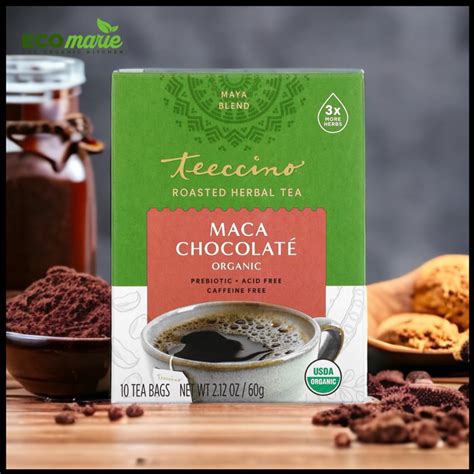 Teecino Roasted Herbal Prebiotic Maca Chocolate Caffeine Free 10 Tea ...