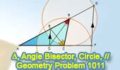 Problems 1011-1020: Triangle, Circle, Square, Area, Metric Relations, Geometric Mean