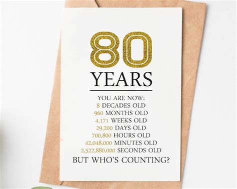 Happy 80th Birthday Card 80th Birthday Gift for Women Men 80 - Etsy