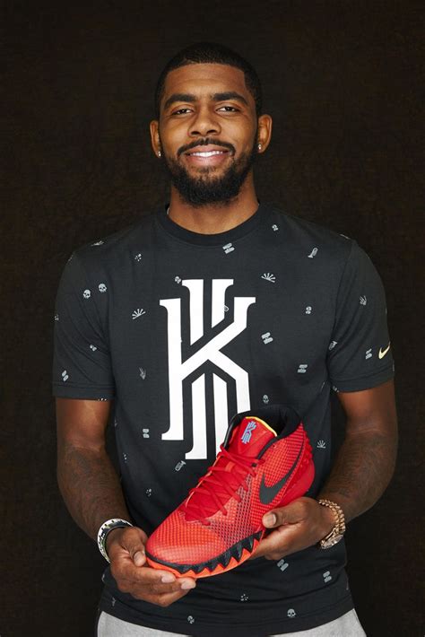 NBA superstar Kyrie Irving with his first Nike signature shoe KYRIE 1 ...