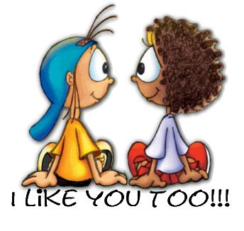 animated free gif: I like You Too cartoons Kids e-card i love you valentines day 3d gif ...