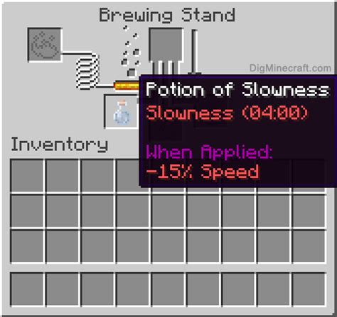 How to make a Potion of Slowness (4:00) in Minecraft