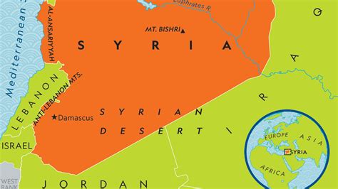 Arabian Desert On Physical Map