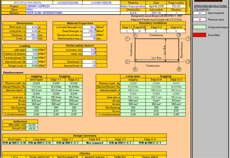 Two Way Slab Design Calculation Excel - Design Talk