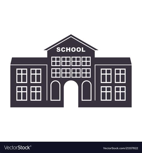 School building retro logo badge Royalty Free Vector Image