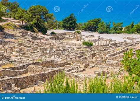 Kamiros Ruins. Rhodes, Greece Stock Photo - Image of green, archeological: 75265364