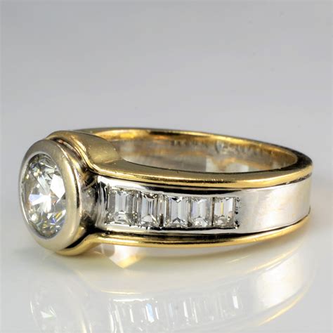 Two Tone Bezel Set Diamond Engagement Ring | 2.00 ctw, SZ 5.75 | – 100 Ways