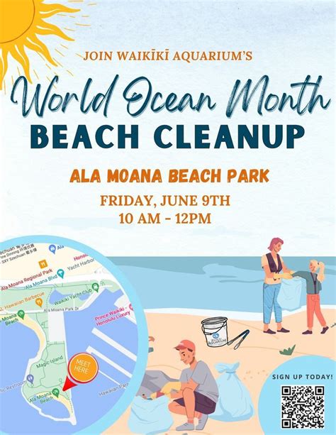 Waikiki Aquarium World Ocean Month Beach Cleanup, Ala Moana Beach Park, Honolulu, 9 June 2023 ...