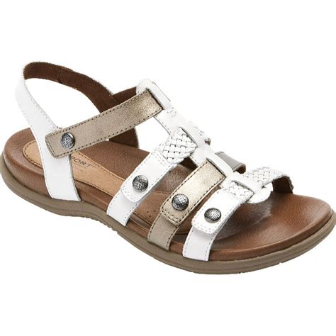 Rockport - Women's Rockport Cobb Hill Rubey T Strap Sandal White Multi Leather 11 M - Walmart ...