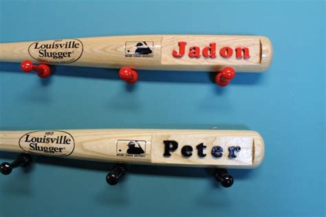 Items similar to Personalized Louisville Slugger baseball bat peg rack ...