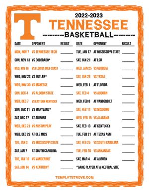 Tennessee Womens Basketball Schedule 2024-2024 - New Orleans Saints Schedule 2024