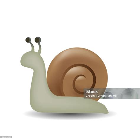 Snail Vector Emoji Illustration Isolated On White Background Vector ...