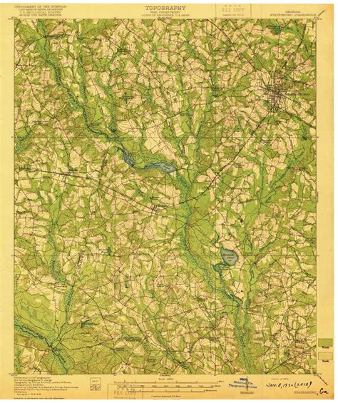 Statesboro, Georgia 1920 () USGS Old Topo Map Reprint 15x15 GA Quad ...