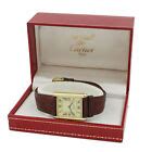 Cartier Vermeil Must De Cartier Tank Watch 23mm Brown Lizard Band # ...
